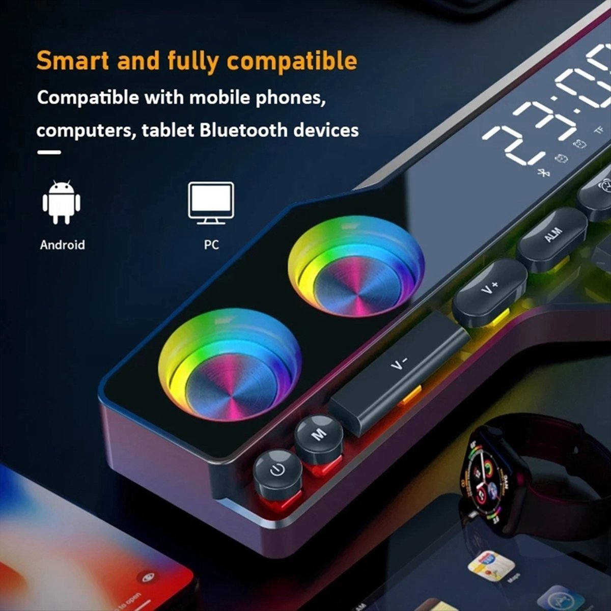 Gaming Keyboard Bluetooth - DTC5 V18 Farbenfrohe Lautsprecher für Zuhause