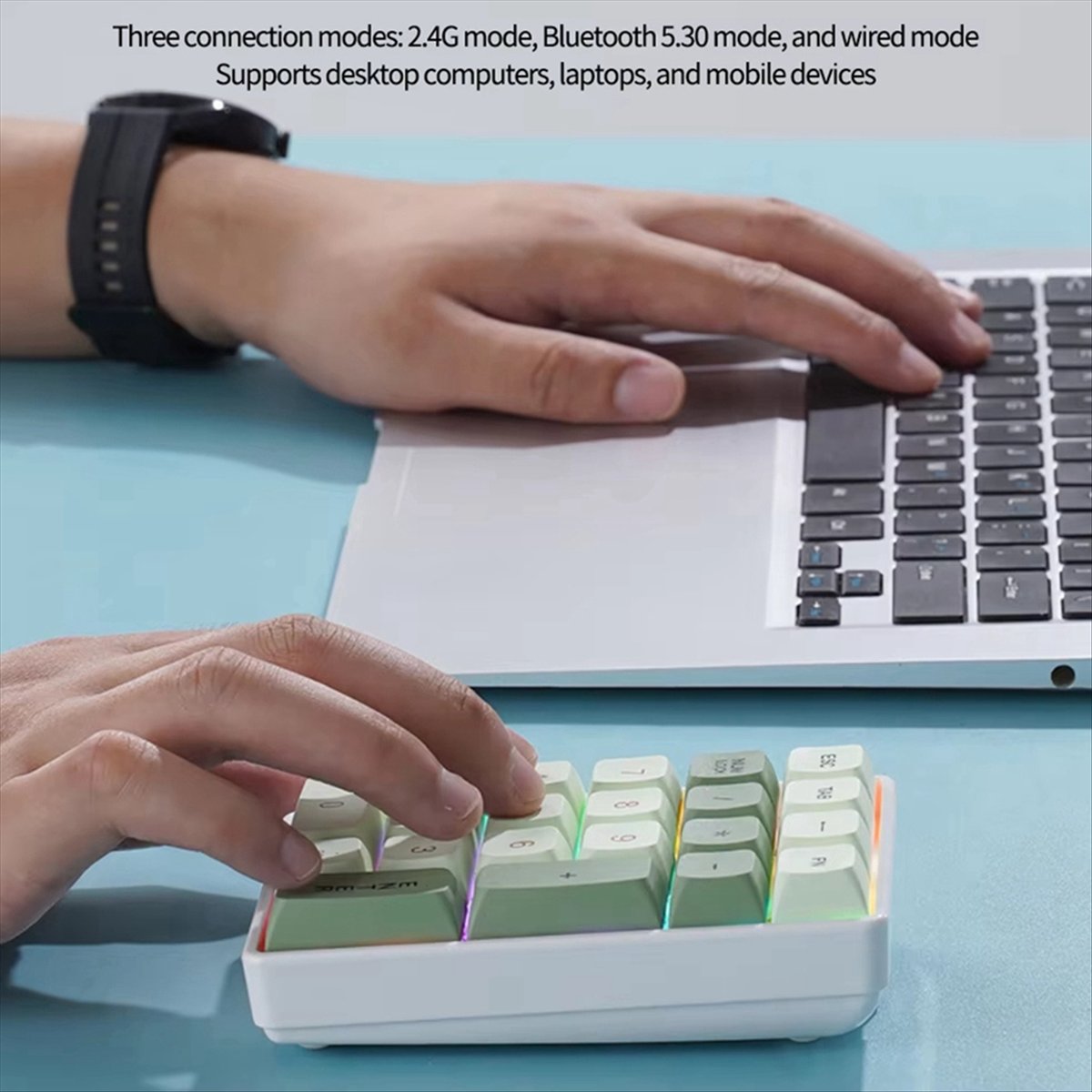 Gaming Keyboard Number Pad - N86R 21-Tasten Mini-Tastatur 2,4G Kabelloses Nummernpad