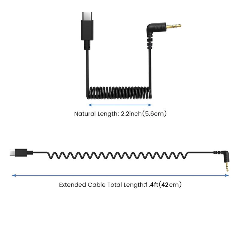 Coiled Usb Cable - DT21 USB-C auf 3,5mm TRS Audiokabel