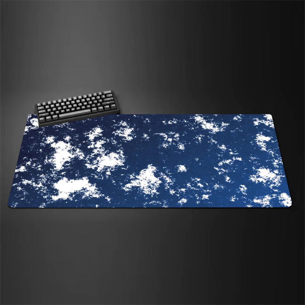 Gaming Keyboard Blue - Marineblau-weiß gesprenkelte Textur, großes XXL Gaming-Mauspad,