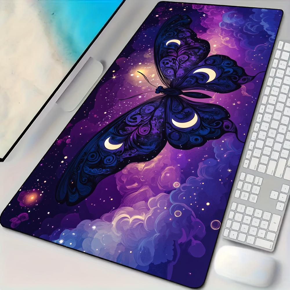 Gaming Keyboard Affordable - Elegantes Nachtschmetterling-Mauspad Schreibtischunterlage Große Computer-Büromatte XXL-Mauspad