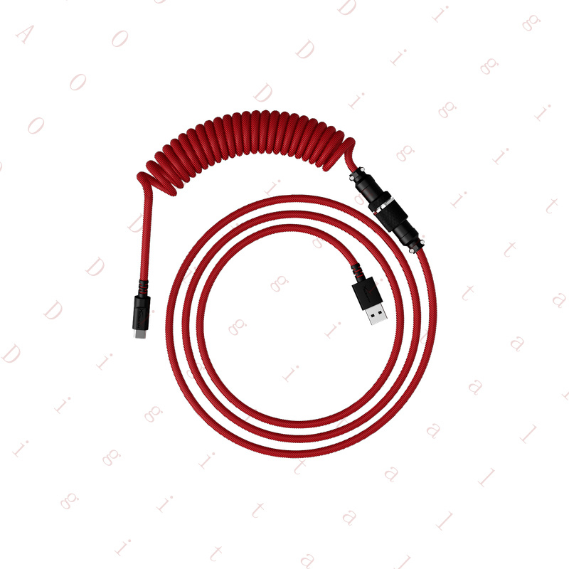 Coiled Usb Cable - GO- für HyperX USB-C Spiralkabel Rot-Schwarz