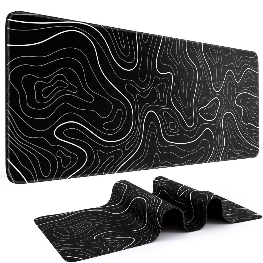 Gaming Keyboard And Mouse Pad - Professionelles Gaming-Mauspad mit Topografischem Design, Rutschfest,
