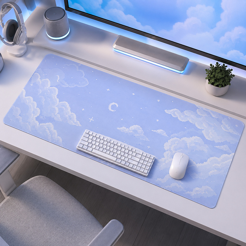 Gaming Keyboard Blue - Mauspad Blue Moon Cloud Sky Gaming