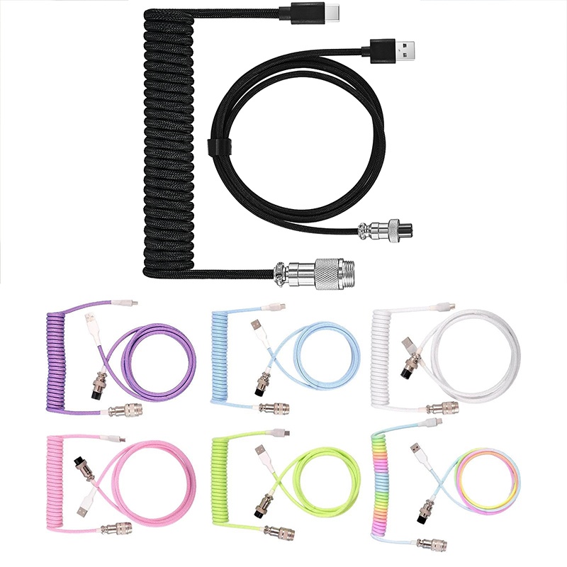 Coiled Usb Cable - USB Typ C Mechanisches Tastatur-Spiralkabel Hardware-Verbindungsstück
