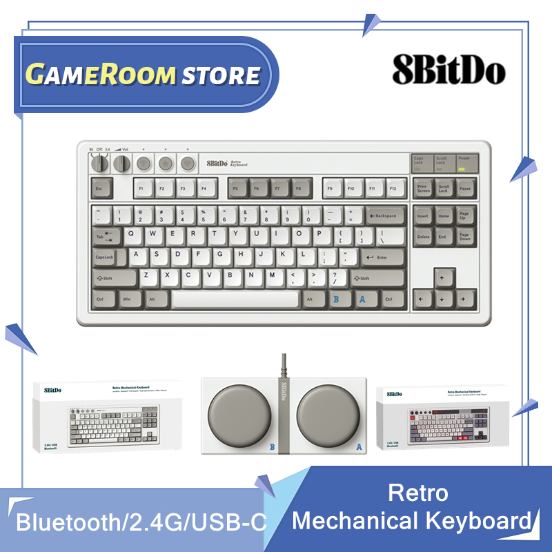 Gaming Keyboard Bluetooth - 8Bitdo Retro mechanische Tastatur, Bluetooth/2,4G/USB-C Hot-Swap-fähige