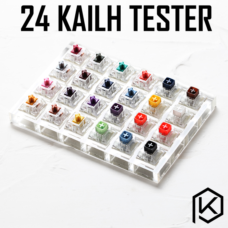 Gaming Keyboard Tester - 24-Schalter-Tester mit Acrylbasis, leere Tastenkappen für
