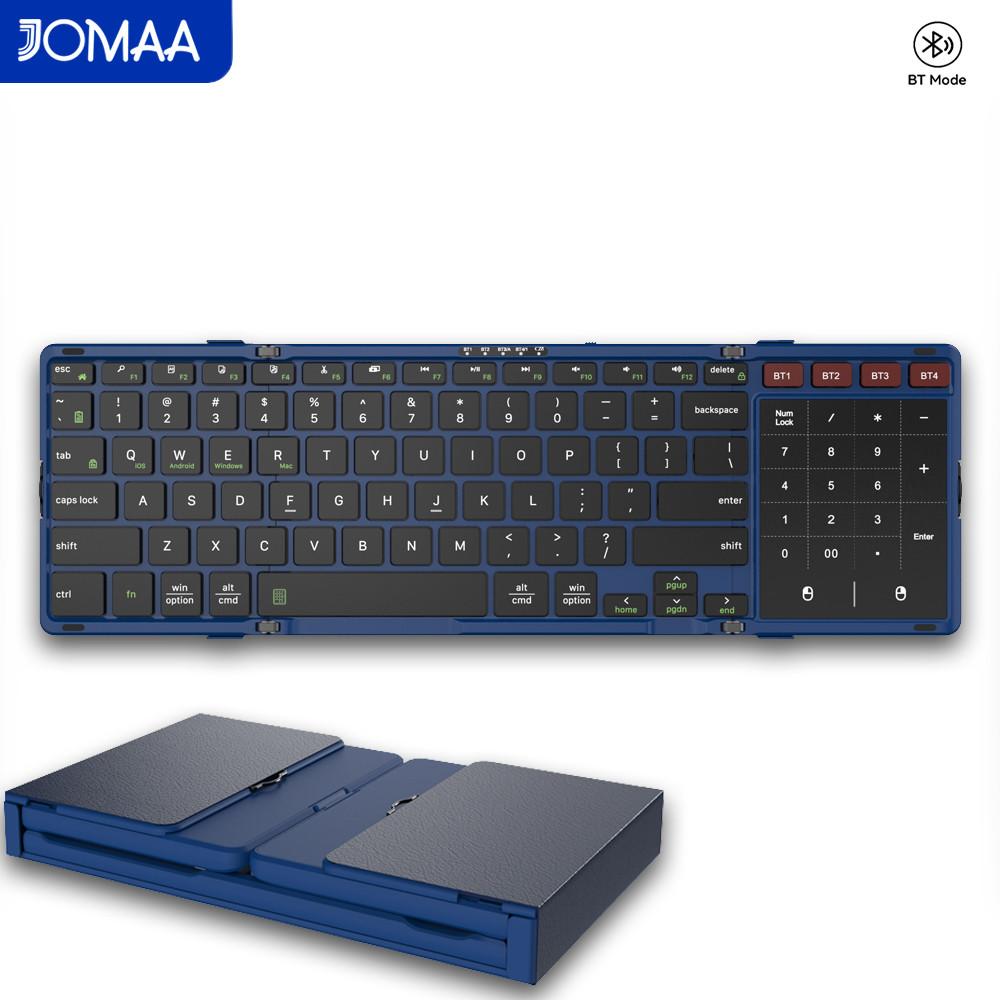 Gaming Keyboard Number Pad - JOMAA Faltbare Bluetooth-Tastatur mit Touchpad Tragbare