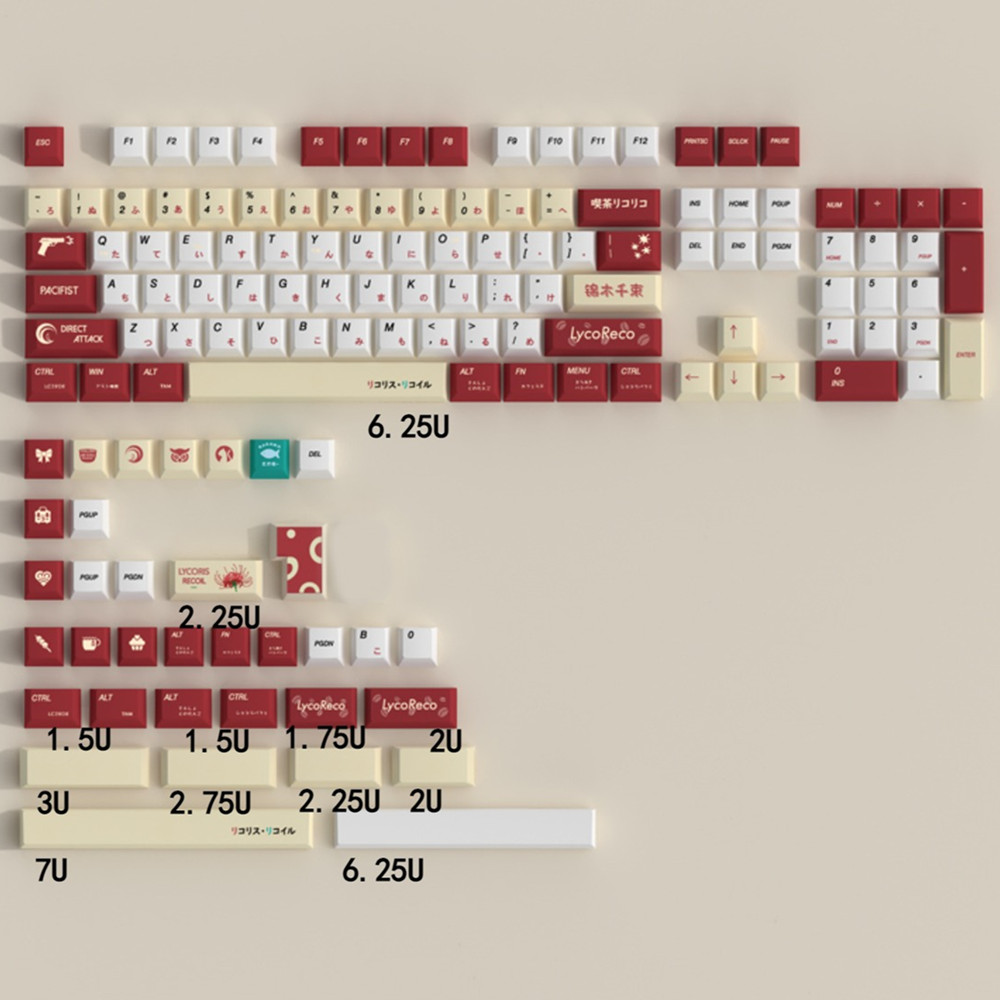 Gaming Keyboard Bluetooth - Lycoris Recoil Anime PBT-Tastenkappe, Cherry-Profil, individuelles