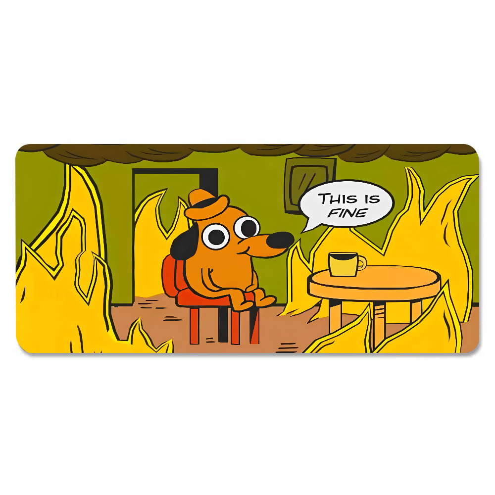 This Is Fine Dog Dackel-Mauspa – Gaming Keyboard And Mouse Pad Bewertung und Preis