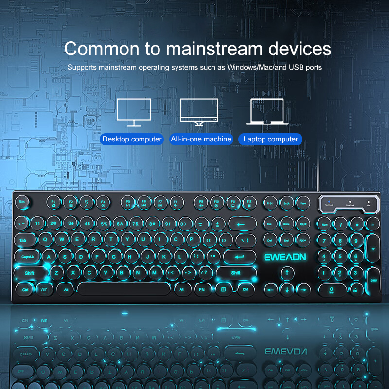 EWEADN Schreibmaschinen-Gaming – Gaming Keyboard Blue Bewertung und Preis