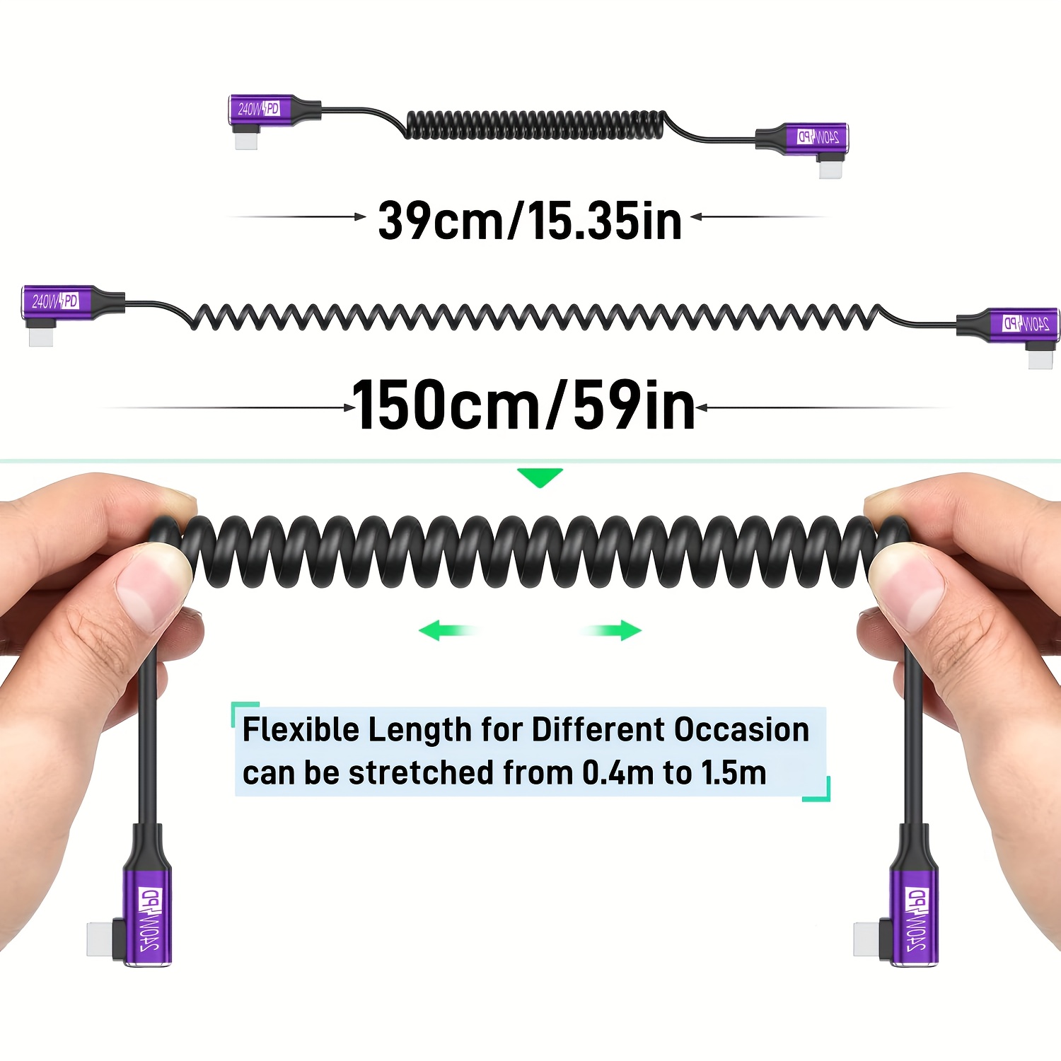 USB-C zu USB-C Spiralkabel mit – Coiled Usb Cable Bewertung und Preis